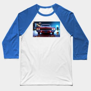 Classic Car Scene Baseball T-Shirt